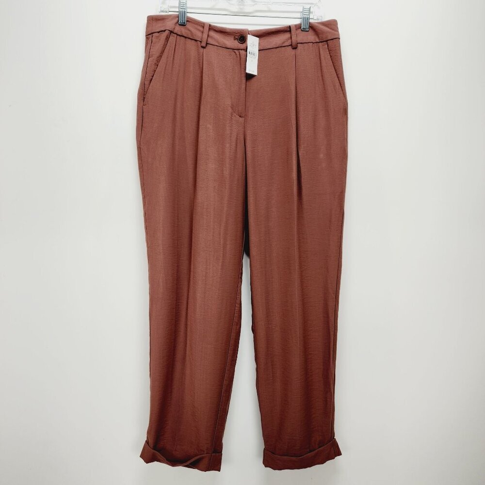LOFT Outlet Womens Pants Tapered Leg Size 8 Rust Brown